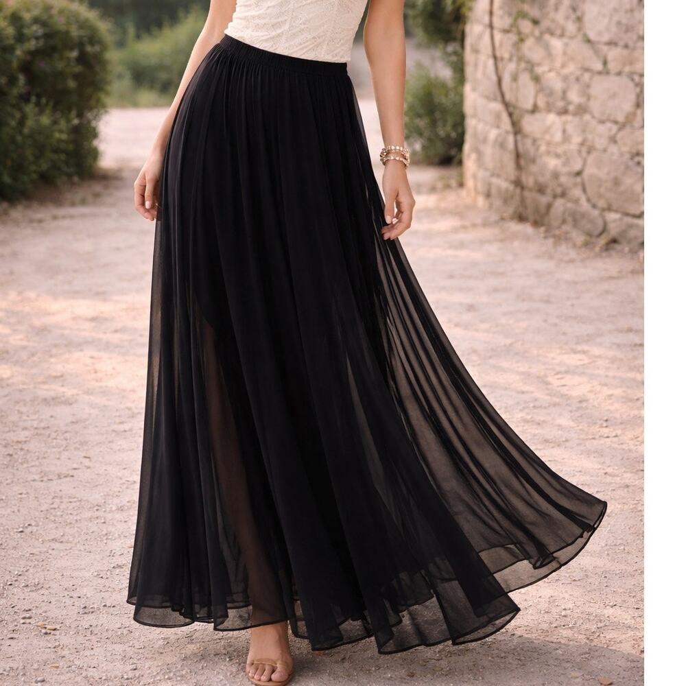 Veronique Young for W Mesh Maxi Skirt  8 Witchy Goth Grunge Dark Romance